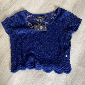 Brand new with tags T-shirt lace crop top